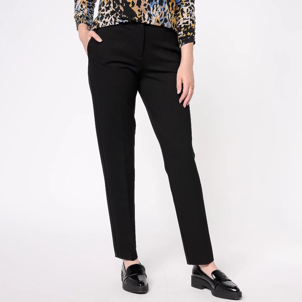 Tailored by Susan Graver Petite Smart Ponte Straight Leg Trouser-Size PXL a64307